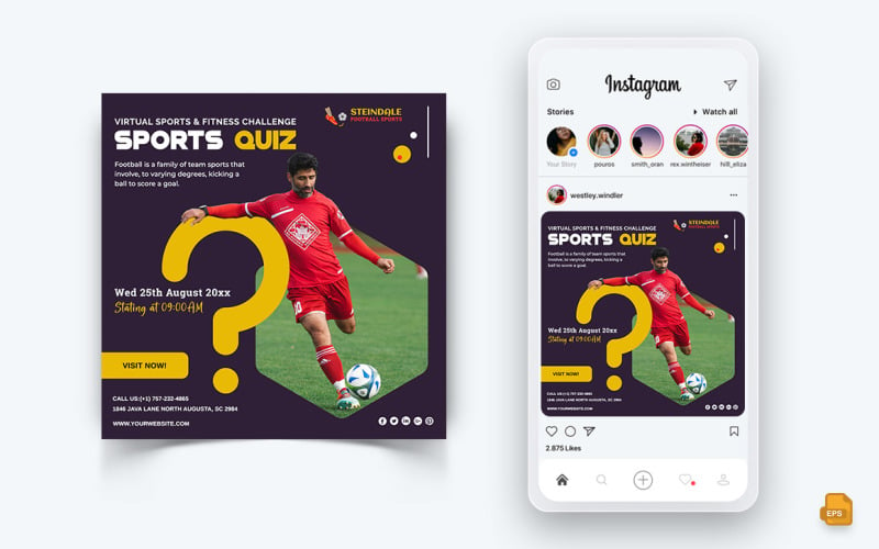 Turnieje sportowe Social Media Instagram Post Design-13