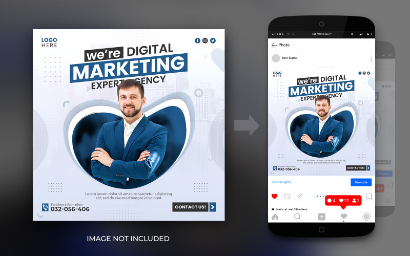 Agência de marketing digital e postagem de mídia social corporativa