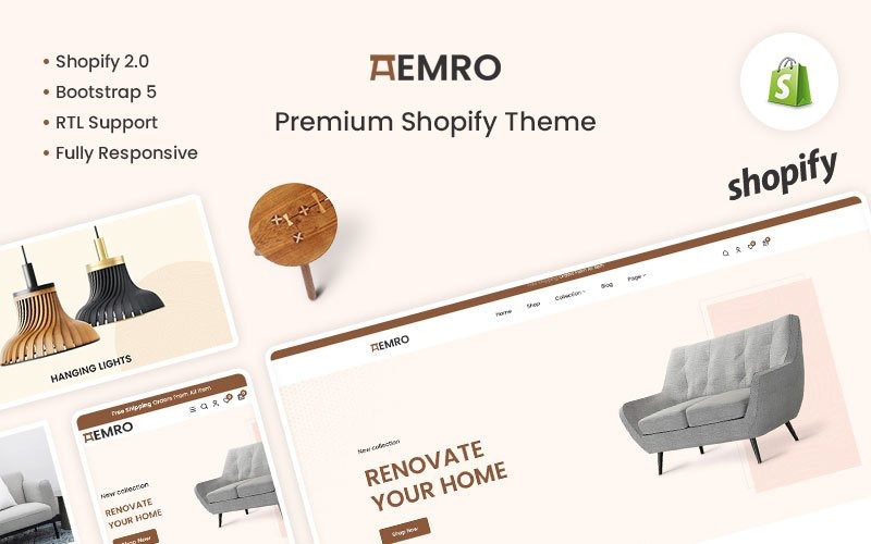 Amero – преміальна тема Shopify для меблів, деревини та інтер’єру