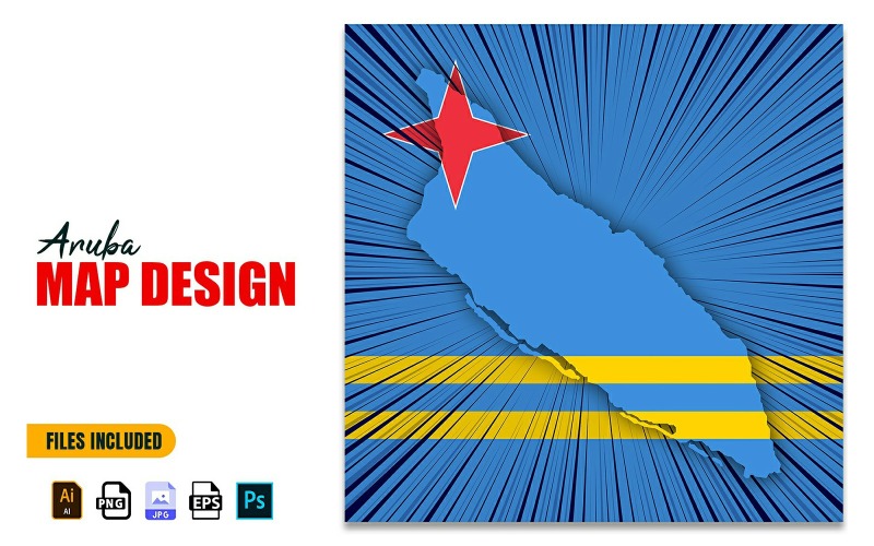 Aruba Den nezávislosti Map Design Ilustrace