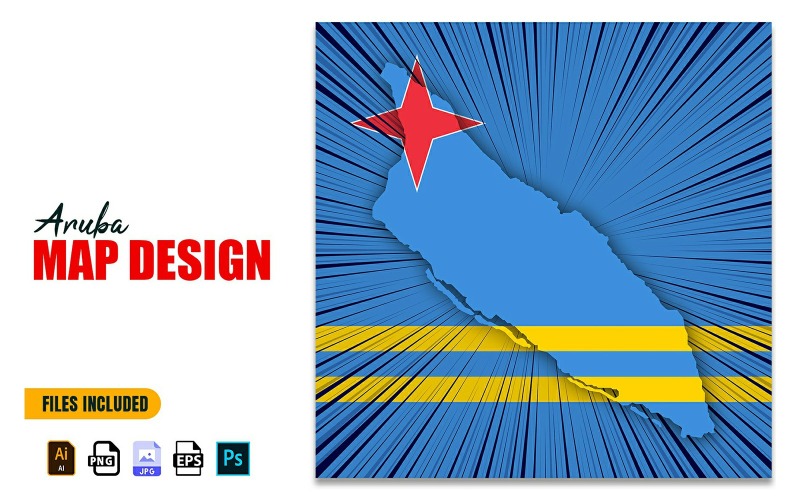 Aruba Onafhankelijkheidsdag kaart ontwerp illustratie