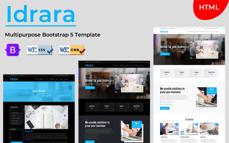 Idrara - Plantilla de negocios multipropósito Bootstrap 5 HTML