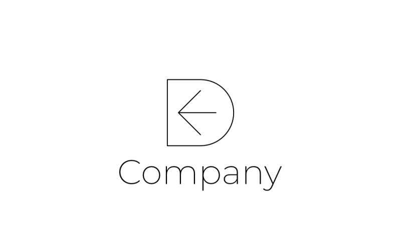 Logo dinamico aziendale con freccia D