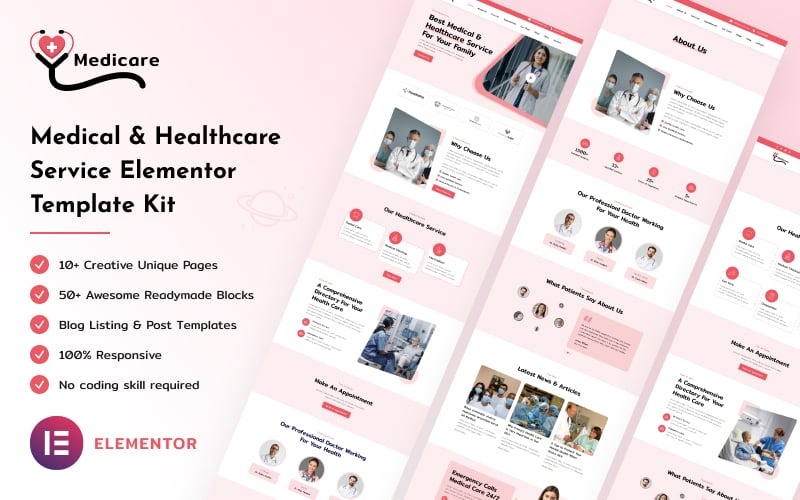 Medicare - Medical & Healthcare Service Elementor Template Kit