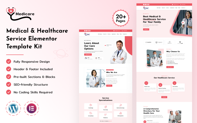 Medicare - Medical and Healthcare Service Elementor Template Kit
