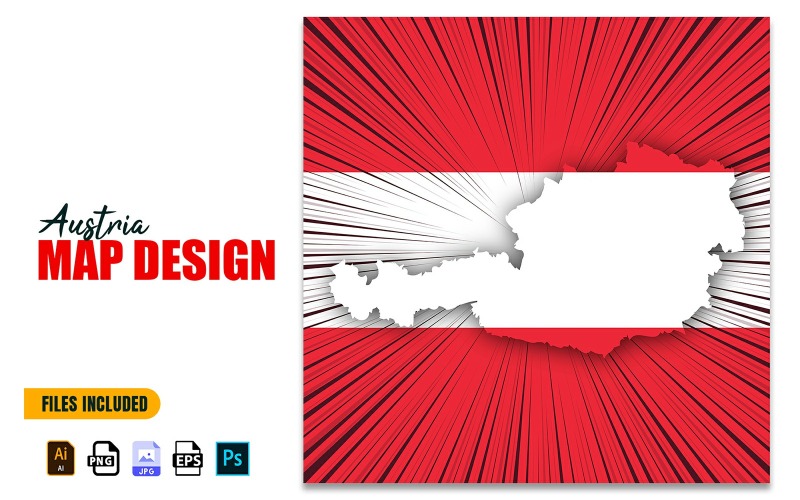 Österrike självständighetsdagen karta designillustration