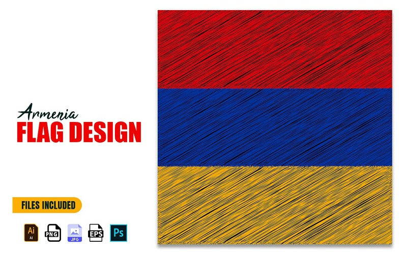21. September Armenien Unabhängigkeitstag Flagge Design Illustration