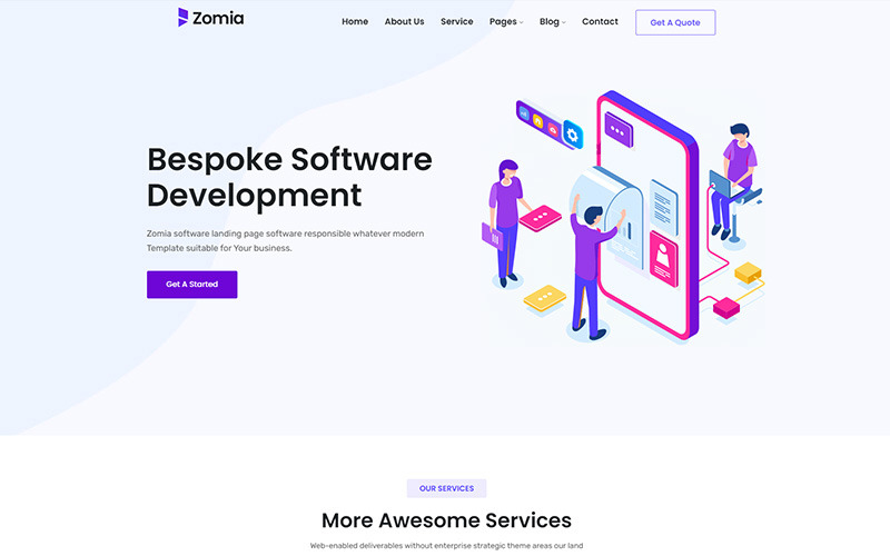 Zomia - Motyw WordPress dla oprogramowania.