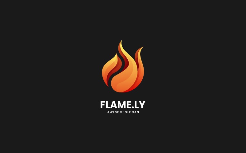 Abstraktes Logo mit Flammenverlauf