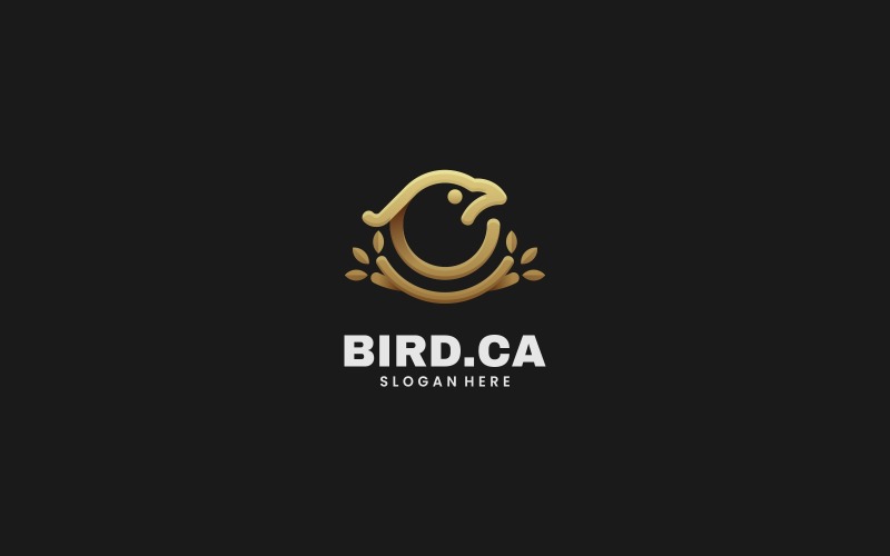 Fågel Line Art lyx logotyp