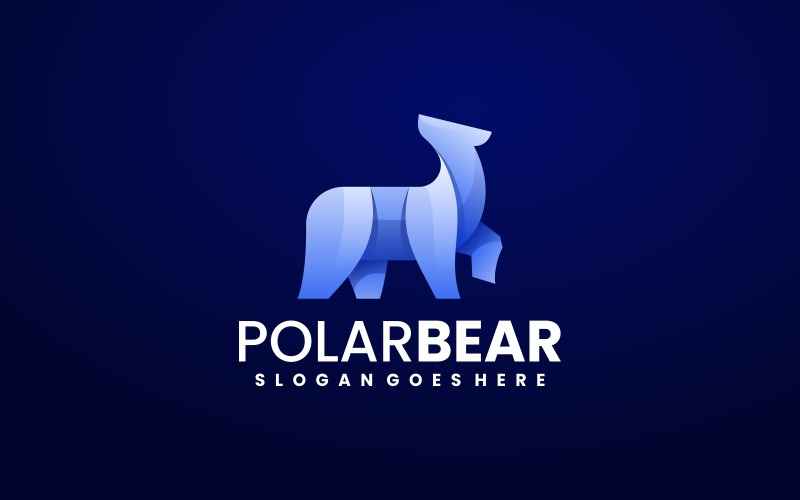 Logo z gradientem kolorów niedźwiedzia polarnego