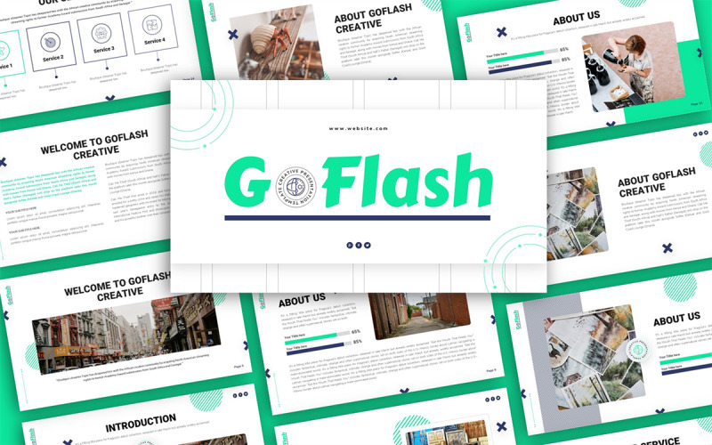 Modelo de apresentação de PowerPoint multiuso criativo Goflash