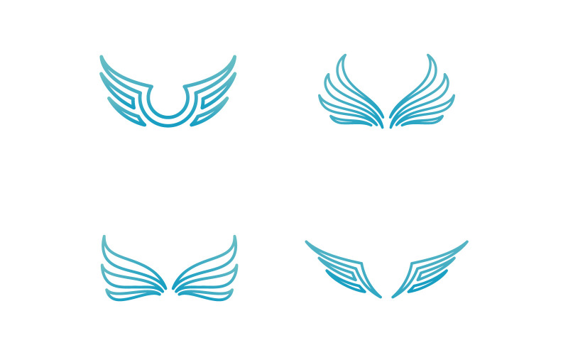 Szablon projektu logo wektor skrzydło ptaka V40