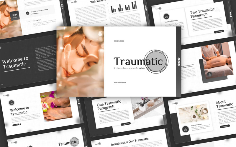 Traumatische Wellness-Mehrzweck-PowerPoint-Präsentationsvorlage