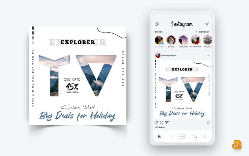 Travel Explorer e Tour Social Media Instagram Post Design-14