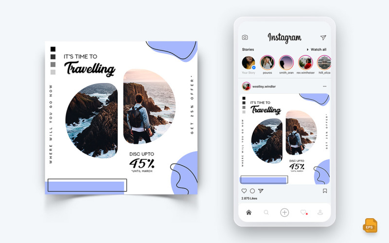 Travel Explorer és Tour Social Media Instagram Post Design-11