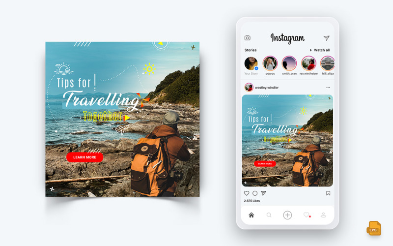 Travel Explorer és Tour Social Media Instagram Post Design-16