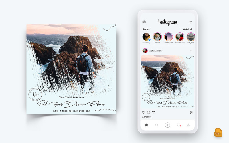 Travel Explorer и тур в социальных сетях Instagram Post Design-02