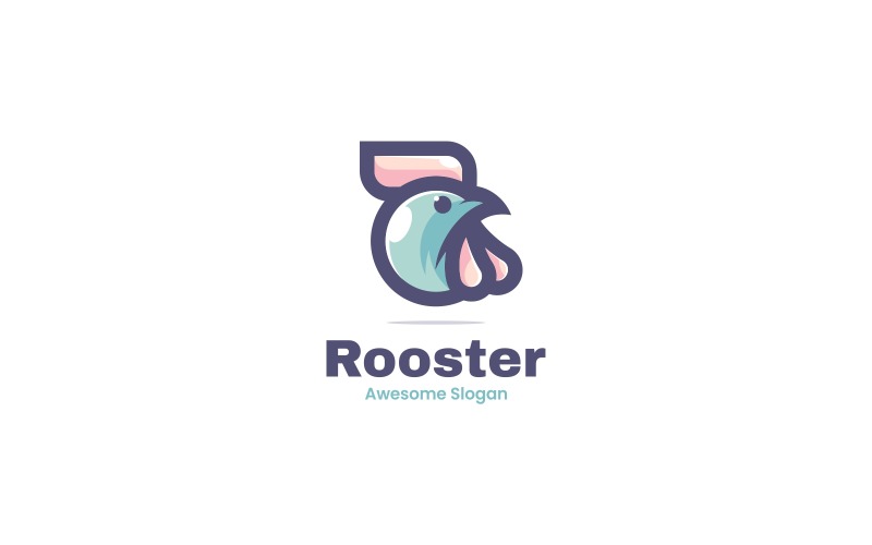 Vektör Logosu Horoz Renk Maskot Tarzı