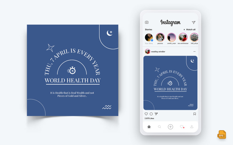 Diseño de publicación de Instagram en redes sociales del Día Mundial de la Salud-05