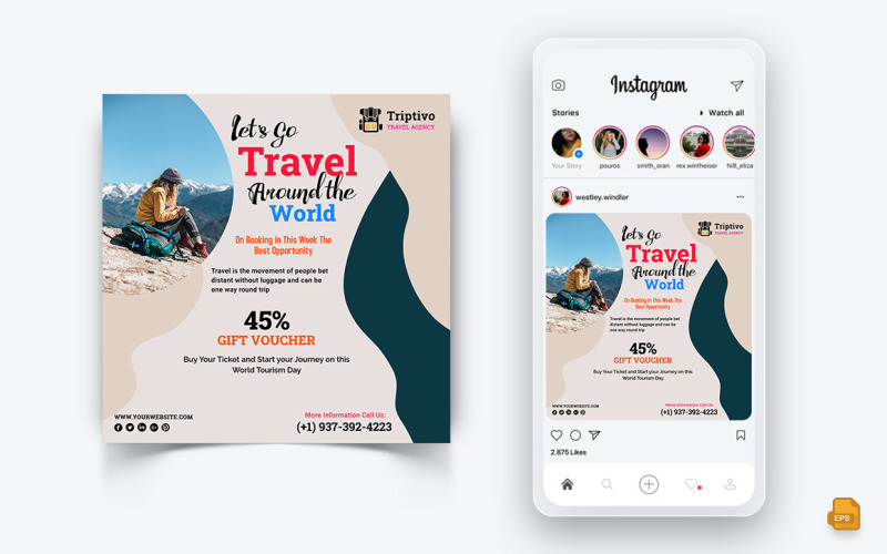 Viaggi e viaggi Social Media Instagram Post Design-19