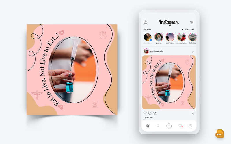 Всесвітній день здоров’я Дизайн допису в Instagram у соціальних мережах-04