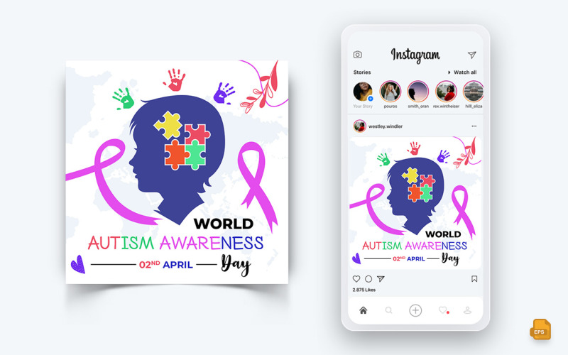 World Autism Awareness Day Social Media Instagram Post Design-04