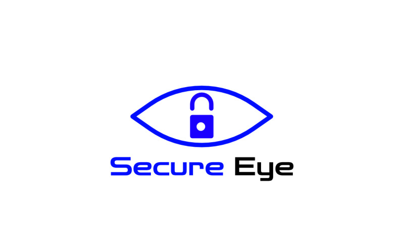 Bezpieczne logo hakera z blokadą oczu