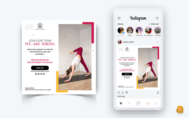 Joga i medytacja Media społecznościowe Instagram Post Design-48