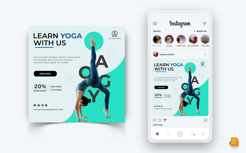 Yoga And Meditation Social Media Instagram Posts