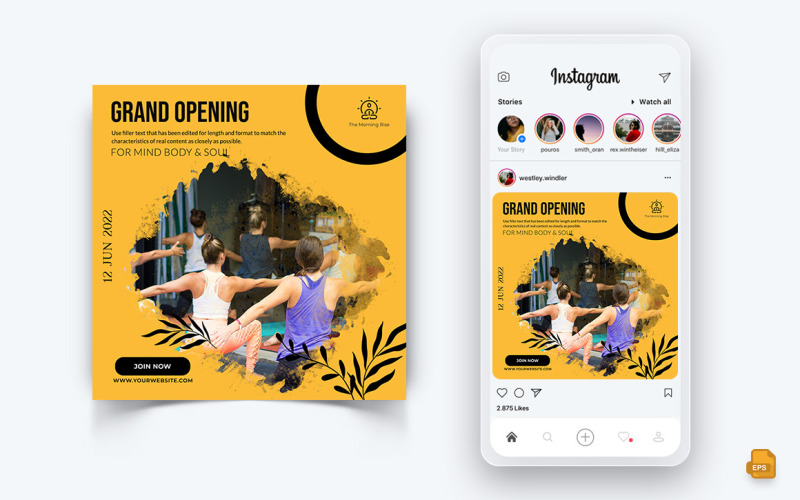 Yoga and Meditation Social Media Instagram Post Design-34