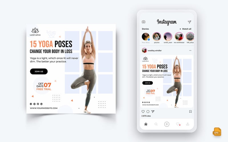 Yoga e meditazione Social Media Instagram Post Design-30