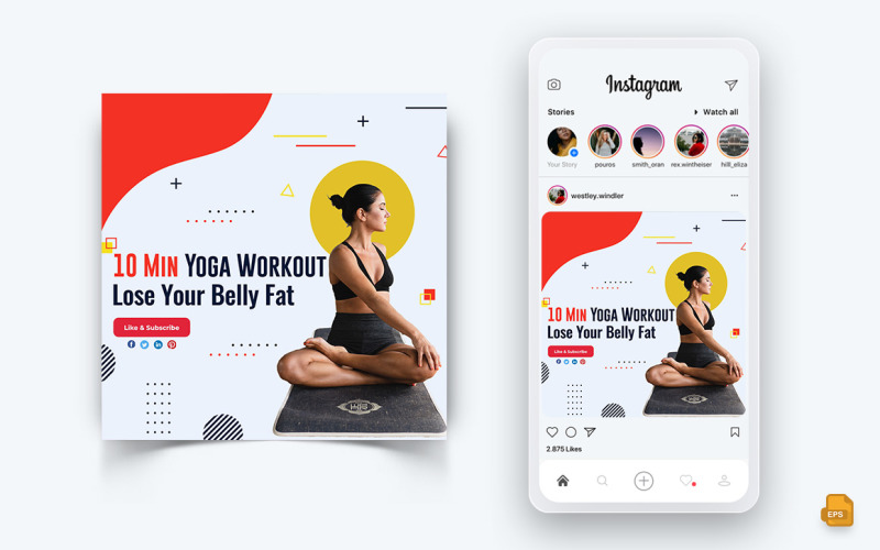 Yoga et Méditation Médias Sociaux Instagram Post Design-12