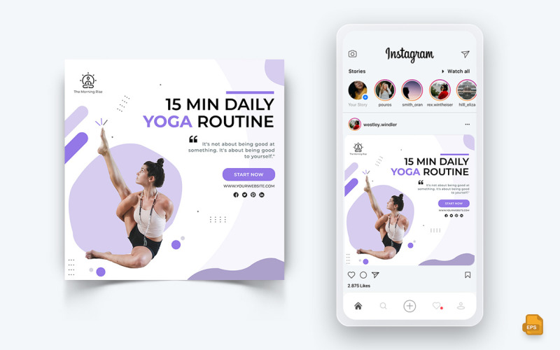 Yoga och meditation Sociala medier Instagram Post Design-18