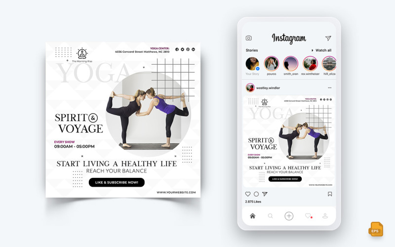 Yoga und Meditation Social Media Instagram Post Design-44