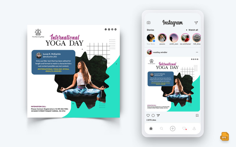 Yoga und Meditation Social Media Instagram Post Design-46