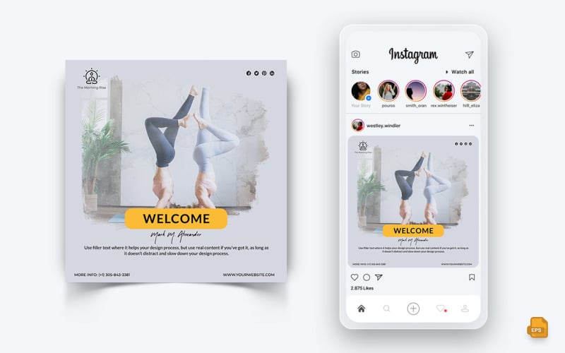 Yoga und Meditation Social Media Instagram Post Design-49