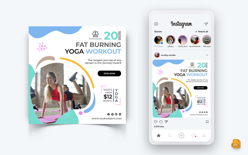 Yoga ve Meditasyon Sosyal Medya Instagram Post Tasarım-20