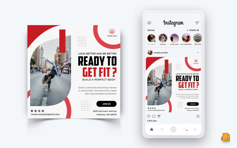 Zumba Tanzstudio Social Media Instagram Post Design-07
