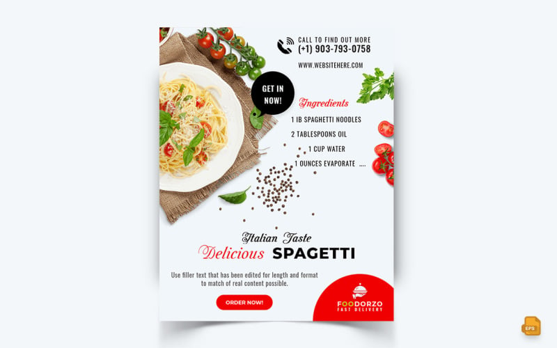 Food Restaurant предлагает социальные сети Instagram Feed Design-04