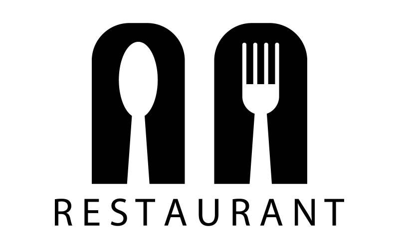 Logotipo de restaurante en vector sobre fondo blanco