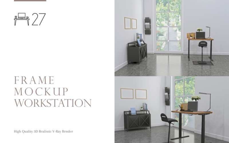 Set di cornici per workstation e mockup dello schermo-27