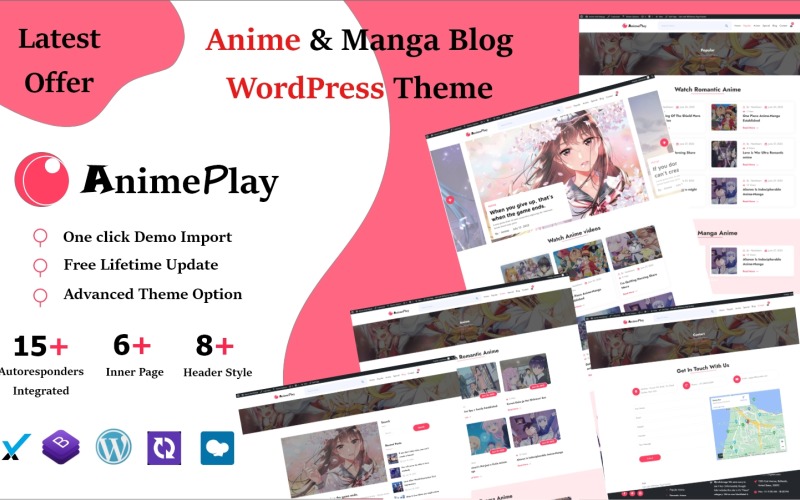 Anime Manga en Blog Magazine WordPress-thema