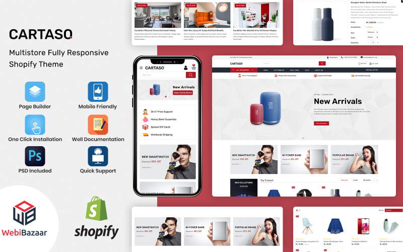 Cartaso - Mehrzweck-Shopify-Vorlage für Elektronik