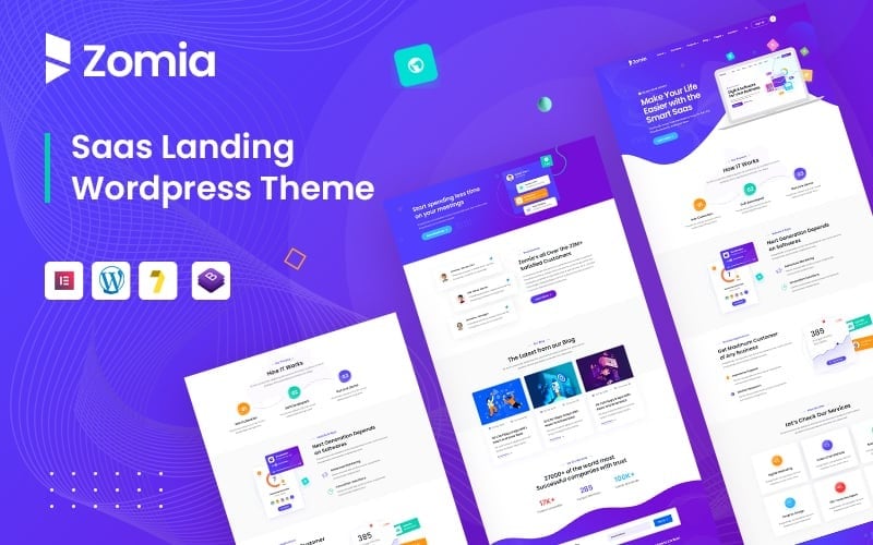 Zomia — тема WordPress для Saas-лендинга и стартапа.