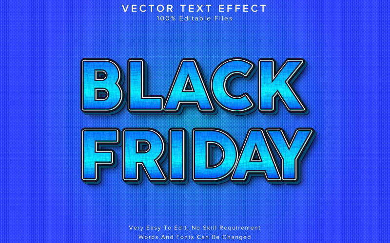 Editable 3D Text Effect Black Friday