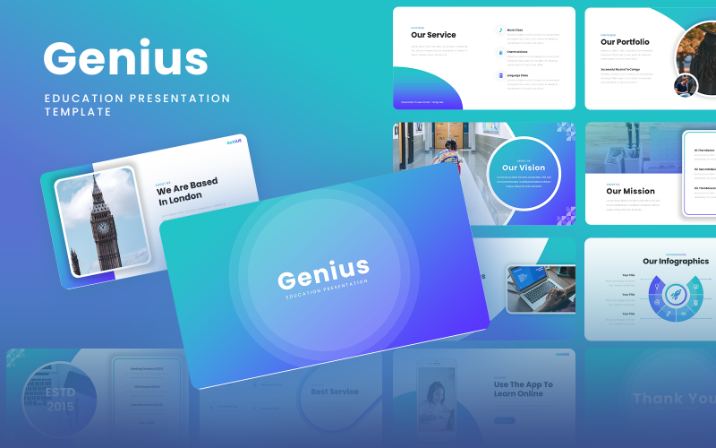 Genius - шаблон освітньої презентації Google Slides