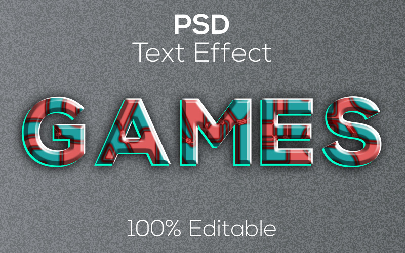 Gry | Ładne gry Psd efekt tekstowy