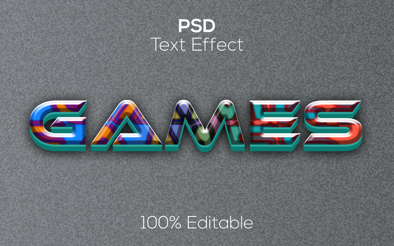 Hry | 3D hry Psd textový efekt