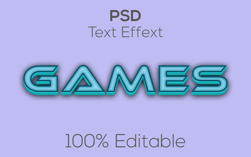 Jogos | Jogos 3D | Efeito de texto PSD de jogos modernos